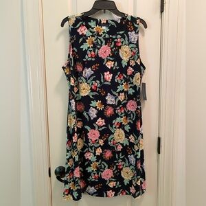 Tommy Hilfiger navy & coral floral knit dress 12 NWT bust apx 22.
